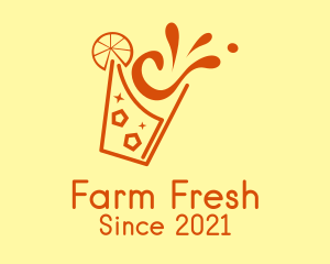 Fresh Orange Juice Splash logo design