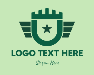 Rook - Green Military Shield logo design