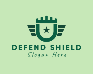 Defend - Tower Military Shield logo design