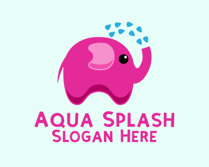 Pink Baby Elephant Bath Shower logo design