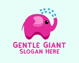 Pink Baby Elephant Bath Shower logo design