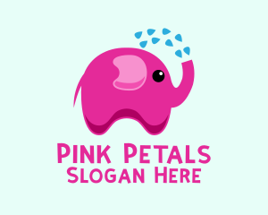 Pink Baby Elephant Bath Shower logo design