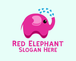 Pink Baby Elephant Bath Shower logo design