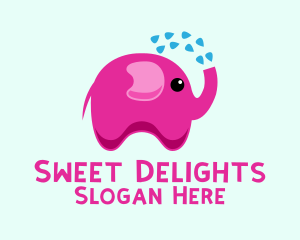 Pink Baby Elephant Bath Shower logo design