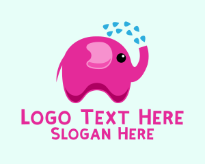 Pink Baby Elephant Bath Shower Logo