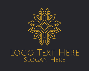 Priest - Golden Religious Relic Monoline logo design