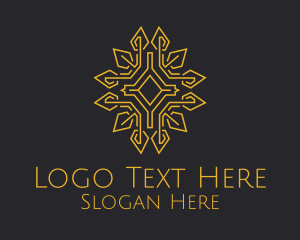 Church - Golden Religious Relic Monoline logo design