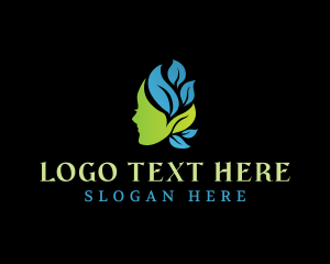 Leaf Lady Face Logo