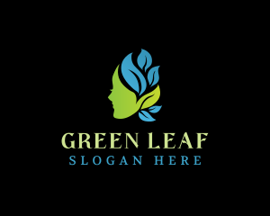 Leaf Lady Face logo design