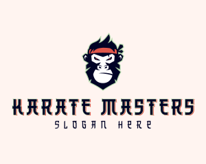 Karate - Gaming Ninja Monkey logo design