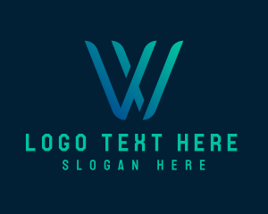 Digital Business Letter W  Logo