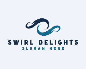 Multimedia Wave Swirl logo design