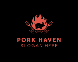 Hot Pork Grill logo design