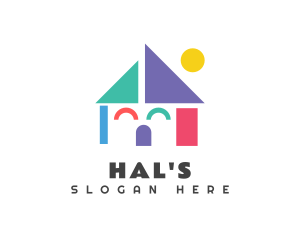 Homeschool - Fun Geometric Playhouse logo design
