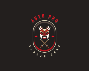 Warrior - Samurai Demon Sword logo design