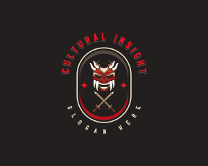 Samurai Demon Sword logo design