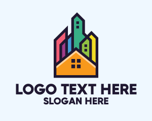 Room - Colorful Real Estate Skyline logo design