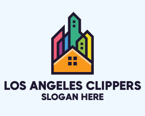 Colorful Real Estate Skyline Logo