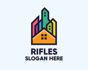 Colorful Real Estate Skyline Logo