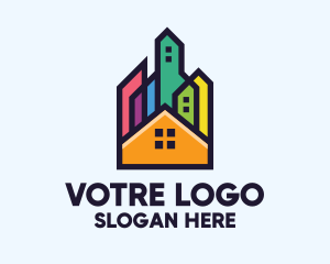 Colorful Real Estate Skyline Logo