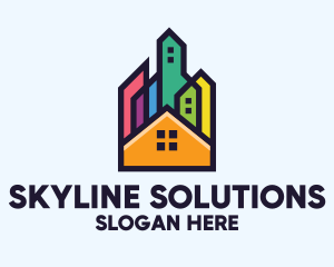 Skyline - Colorful Real Estate Skyline logo design