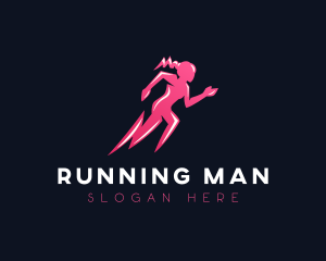 Running Lightning Female  logo design