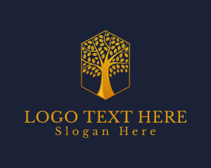 Gold - Wellness Golden Tree logo design