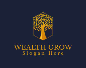 Wellness Golden Tree logo design