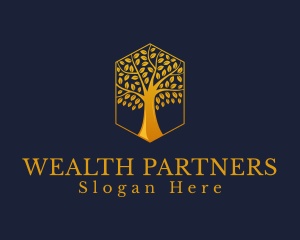 Wellness Golden Tree logo design