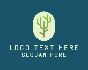 Cactus - Forest Tree Branch logo design