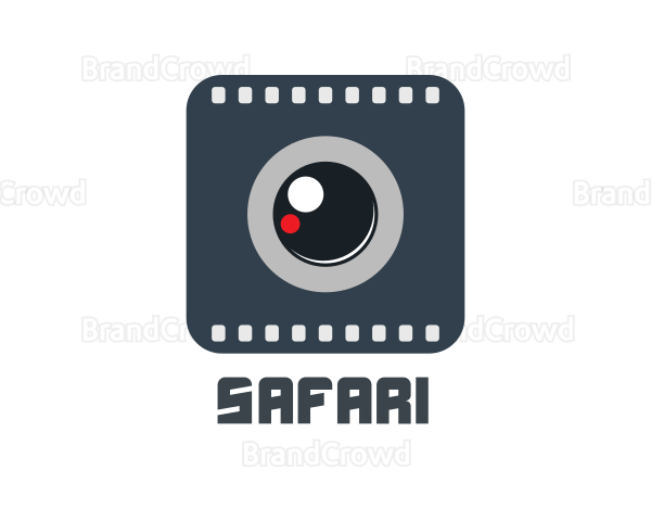 Gray Camera Filmstrip Logo