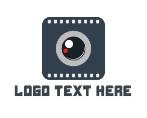 Video - Gray Camera Filmstrip logo design
