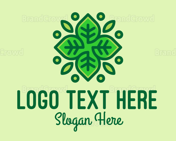 Organic Green Leaf Plant Logo