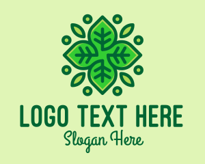 Tea Shop - Organic Green Leaf Plant logo design