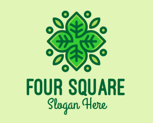 Four - Organic Green Leaf Plant logo design