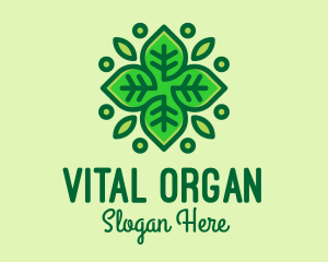 Organic Green Leaf Plant  logo design