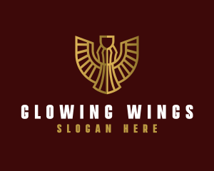 Golden Luxury Wings logo design