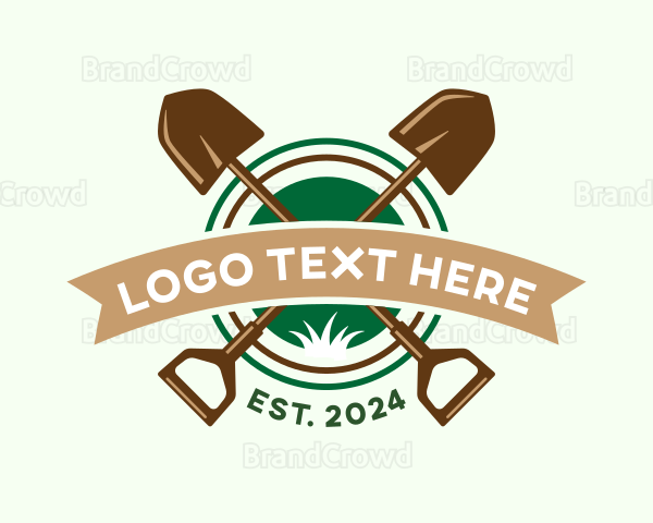 Shovel Gardening Landscaping Logo