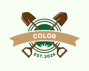 Planting - Shovel Gardening Landscaping logo design