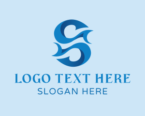 Oceanic - Hook Wave Letter S logo design