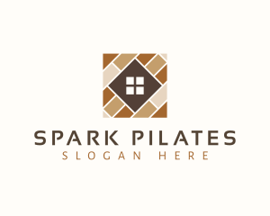 Wood - Home Flooring Tile logo design