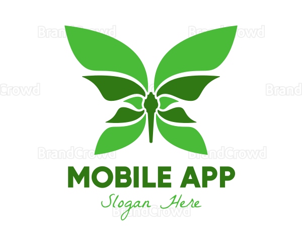 Green Natural Butterfly Logo