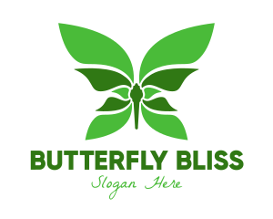 Butterfly - Green Natural Butterfly logo design