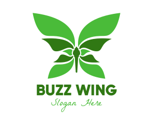 Green Natural Butterfly logo design