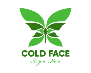 Green Natural Butterfly logo design