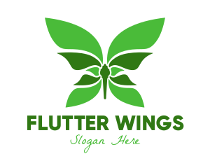 Butterfly - Green Natural Butterfly logo design