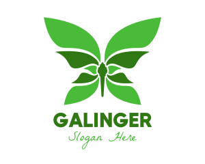 Green Natural Butterfly logo design