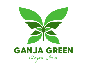 Green Natural Butterfly logo design