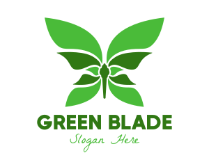 Green Natural Butterfly logo design