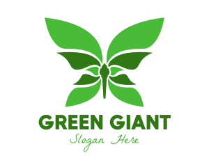 Green Natural Butterfly logo design